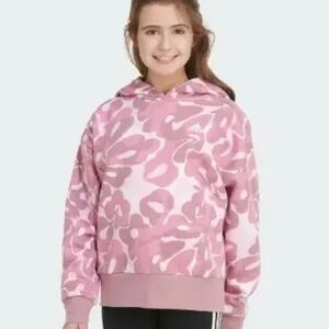 Adidas Kids Pink Patterned Hoodie